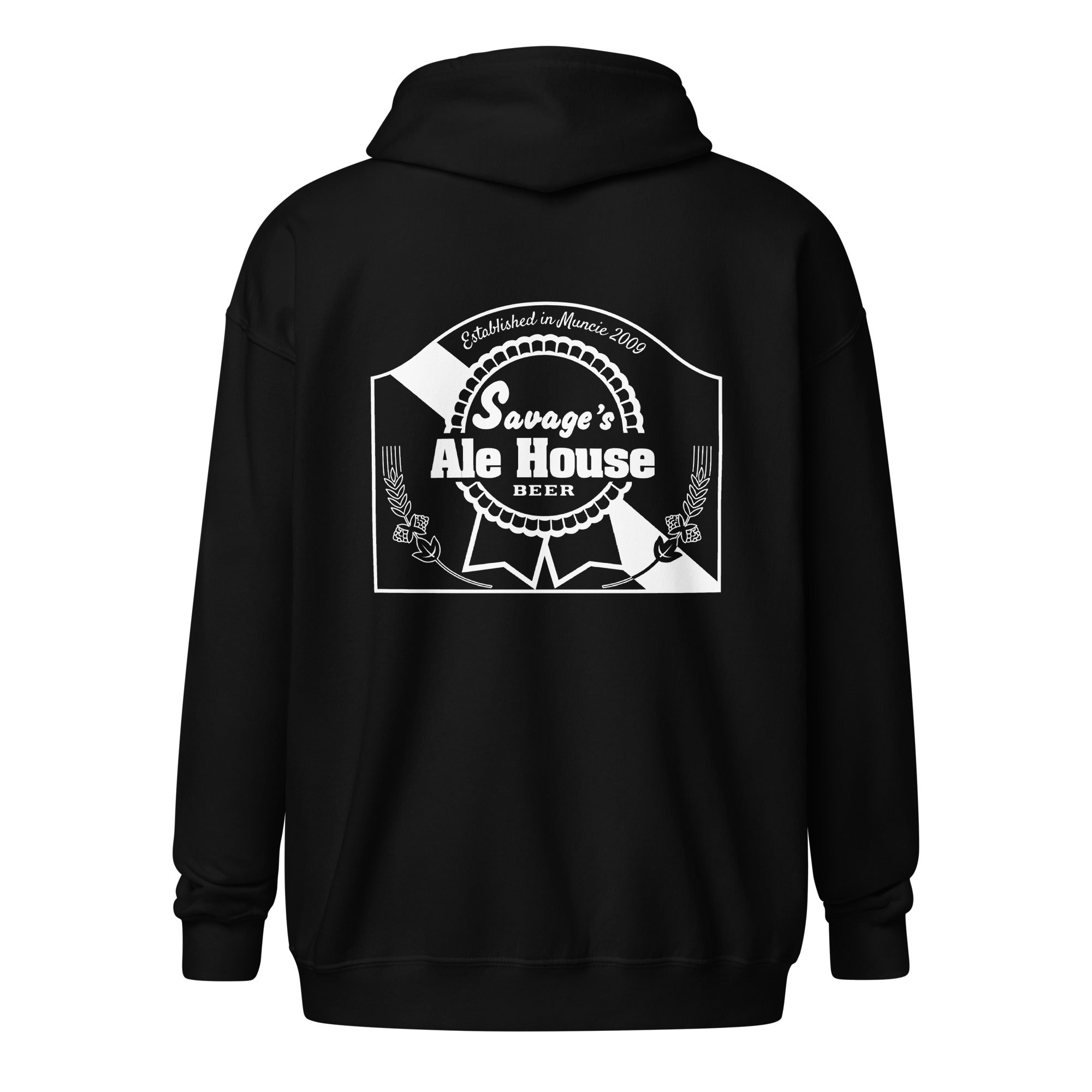 Classic Savage's Ale House Zip-Up Hoodie (with back graphic)